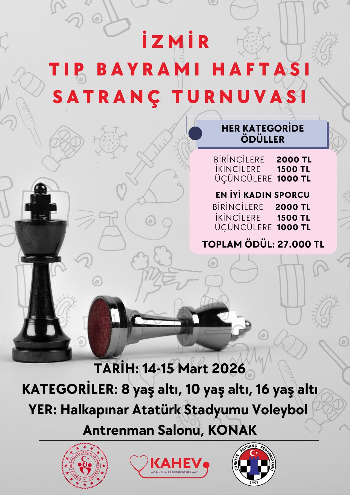 İzmir Tıp Bayramı Satranç Turnuvası İlan