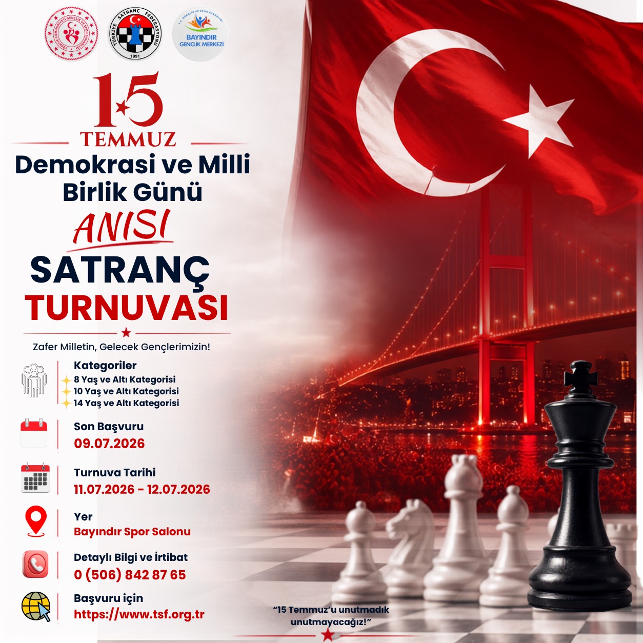 15 Temmuz Demeokrasi Ve Milli Birlik Günü Satranç Turnuvası